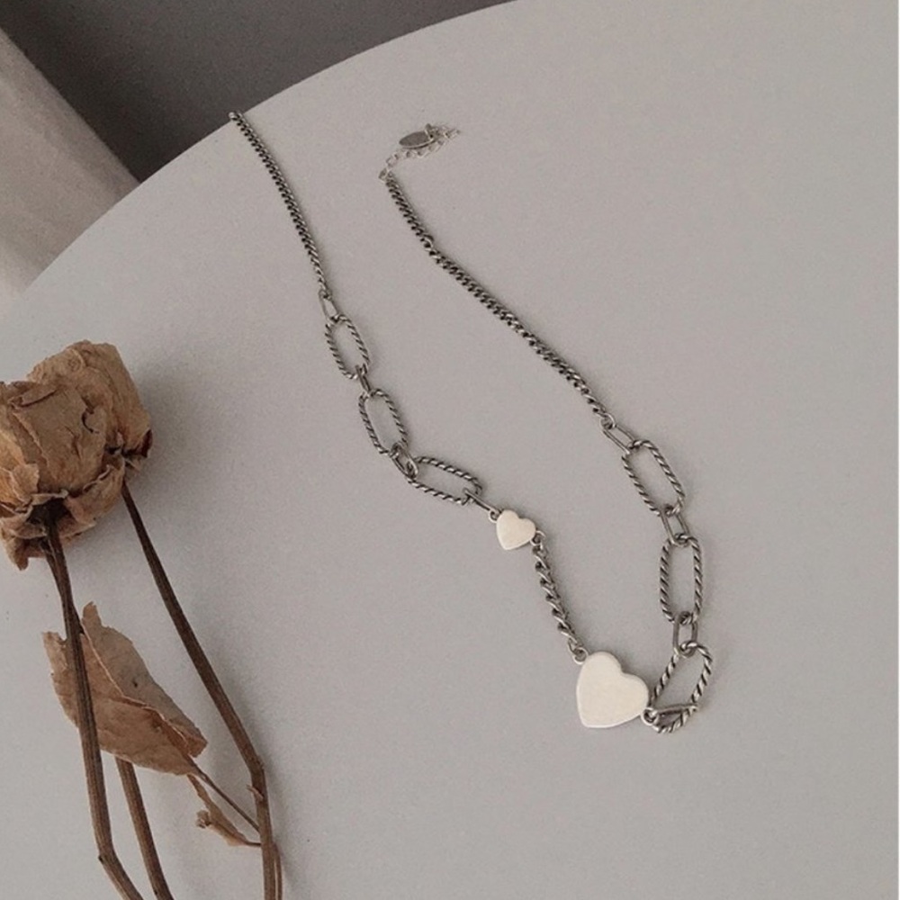 NEW 925 STERLING SILVER HEART NECKLACE, NICE NECKLACE, CUTE NECKLACE - Picture 5 of 9